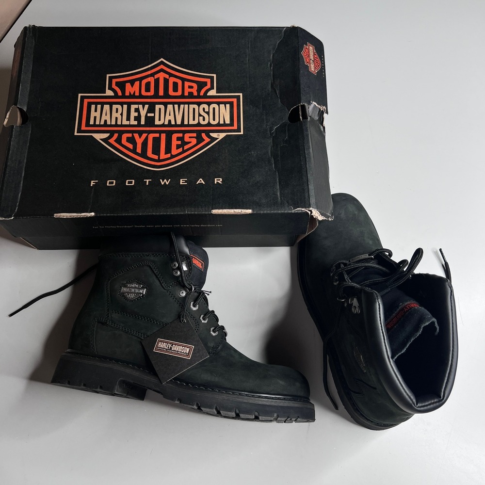 Harley-Davidson Badlands Mens‎ Black Leather Boots D91005 Size 10 NIB